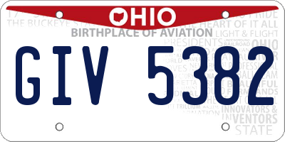 OH license plate GIV5382