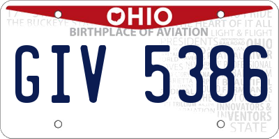 OH license plate GIV5386