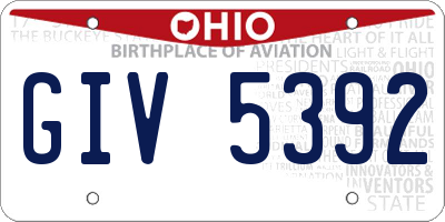 OH license plate GIV5392
