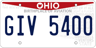 OH license plate GIV5400
