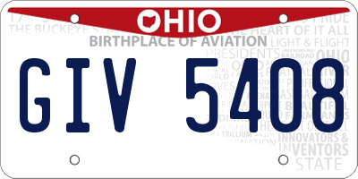 OH license plate GIV5408