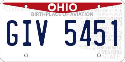 OH license plate GIV5451