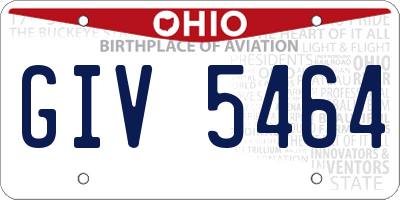 OH license plate GIV5464