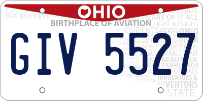 OH license plate GIV5527