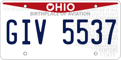 OH license plate GIV5537