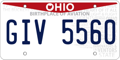OH license plate GIV5560