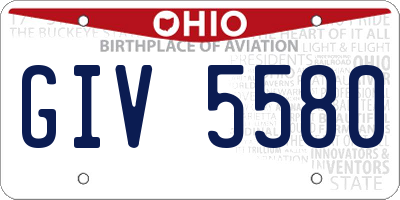 OH license plate GIV5580