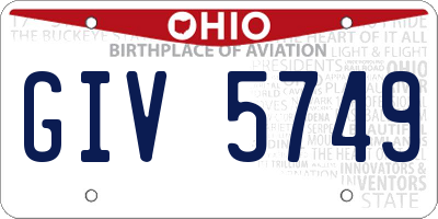 OH license plate GIV5749