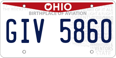 OH license plate GIV5860