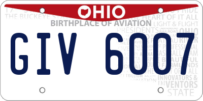 OH license plate GIV6007