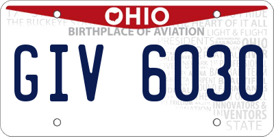OH license plate GIV6030