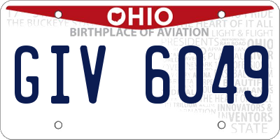 OH license plate GIV6049