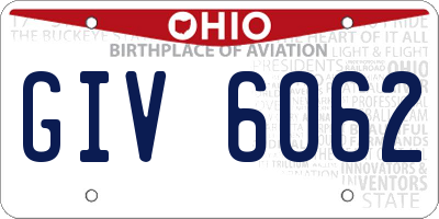 OH license plate GIV6062