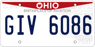 OH license plate GIV6086