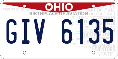 OH license plate GIV6135