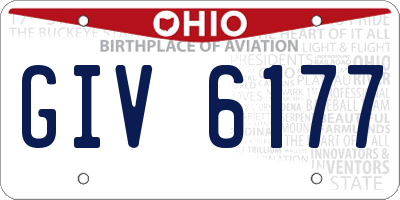 OH license plate GIV6177