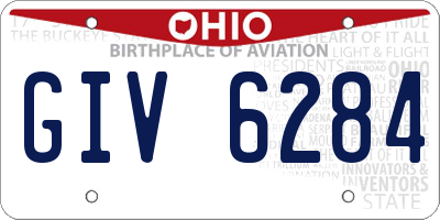OH license plate GIV6284
