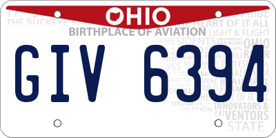 OH license plate GIV6394