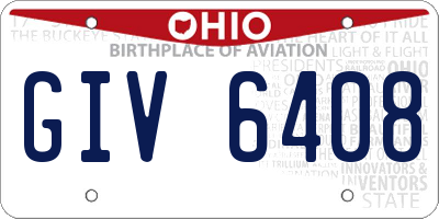 OH license plate GIV6408