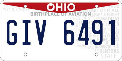 OH license plate GIV6491