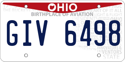 OH license plate GIV6498
