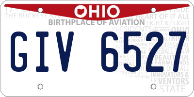 OH license plate GIV6527