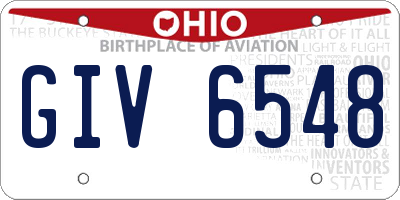 OH license plate GIV6548