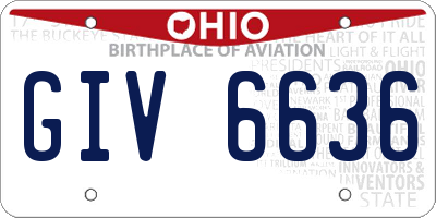 OH license plate GIV6636