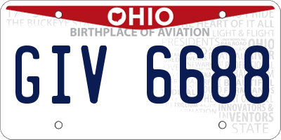 OH license plate GIV6688