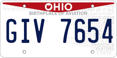 OH license plate GIV7654