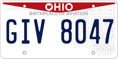 OH license plate GIV8047