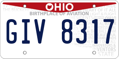 OH license plate GIV8317