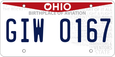 OH license plate GIW0167