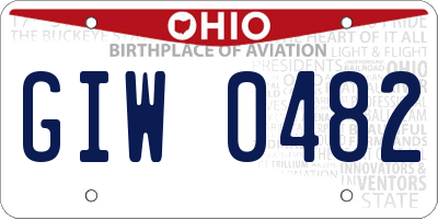OH license plate GIW0482