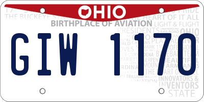 OH license plate GIW1170