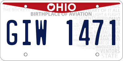 OH license plate GIW1471
