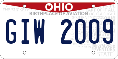 OH license plate GIW2009