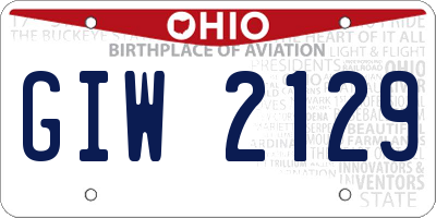 OH license plate GIW2129