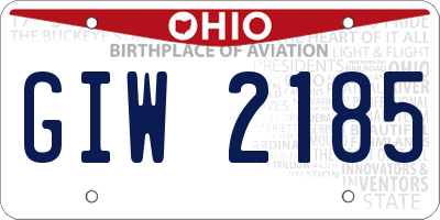 OH license plate GIW2185