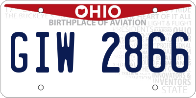 OH license plate GIW2866