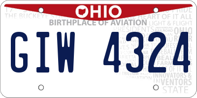 OH license plate GIW4324