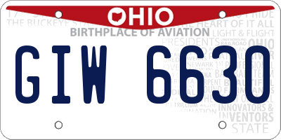 OH license plate GIW6630