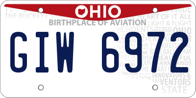 OH license plate GIW6972