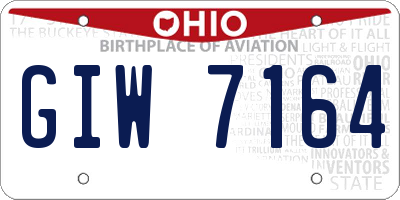 OH license plate GIW7164