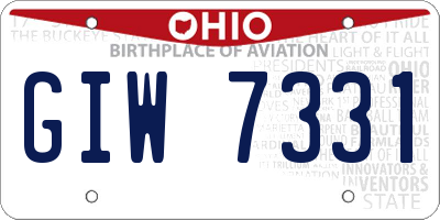 OH license plate GIW7331