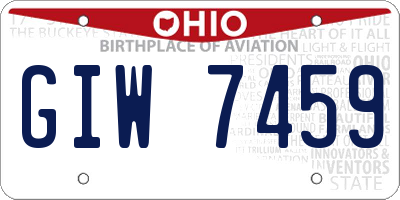 OH license plate GIW7459