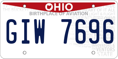 OH license plate GIW7696