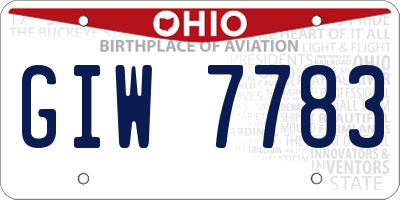 OH license plate GIW7783