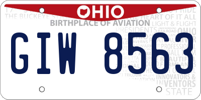 OH license plate GIW8563