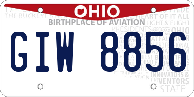 OH license plate GIW8856
